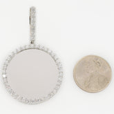 37MM 925 Silver 3.35CTW Lab Grown Diamond 11.3g Picture Charm Big Pointer